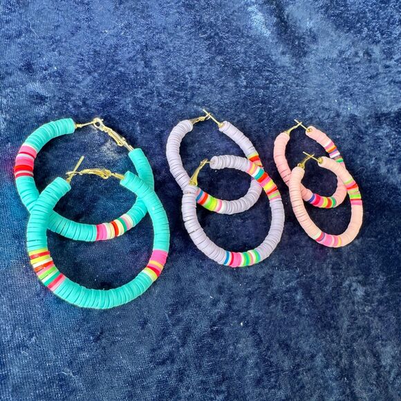 5/$25 Pink Hoop Earrings - Picture 1 of 8